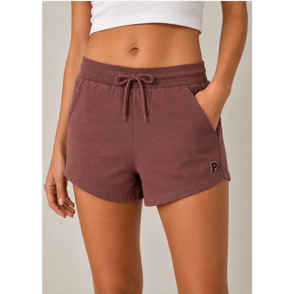 PINK Victoria's Secret Shorts Medium Mauve Fleece Lounge Gym Athleisure Y2K